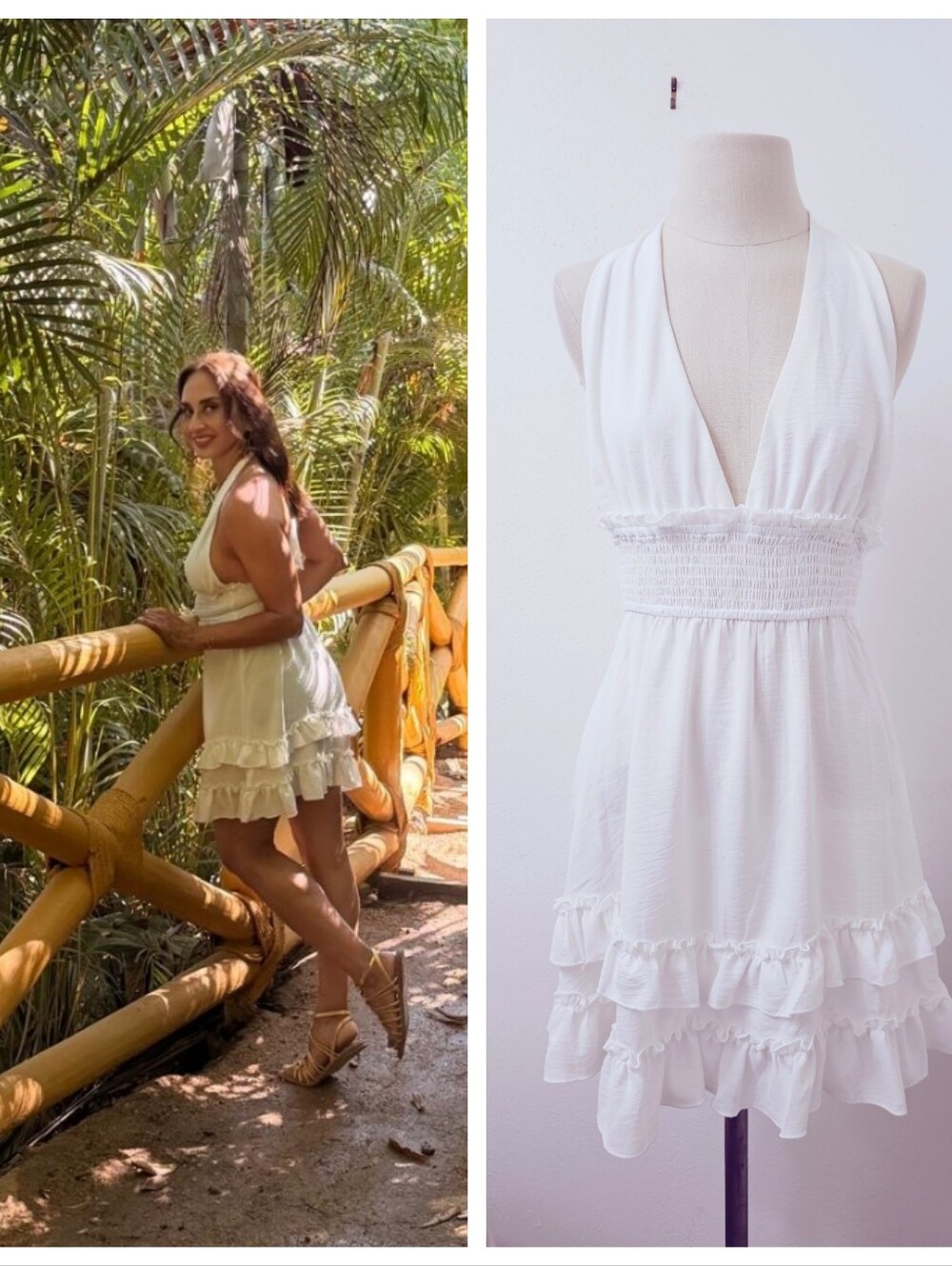 Inspired Hearts White Halter Dress Large